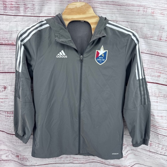 adidas Other - Adidas North Carolina FC Soccer Windbreaker Jacket Grey Mens Large Aeroready